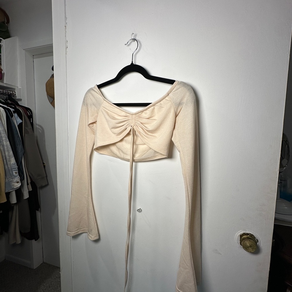 Edikted Cream Long Sleeve Top Small